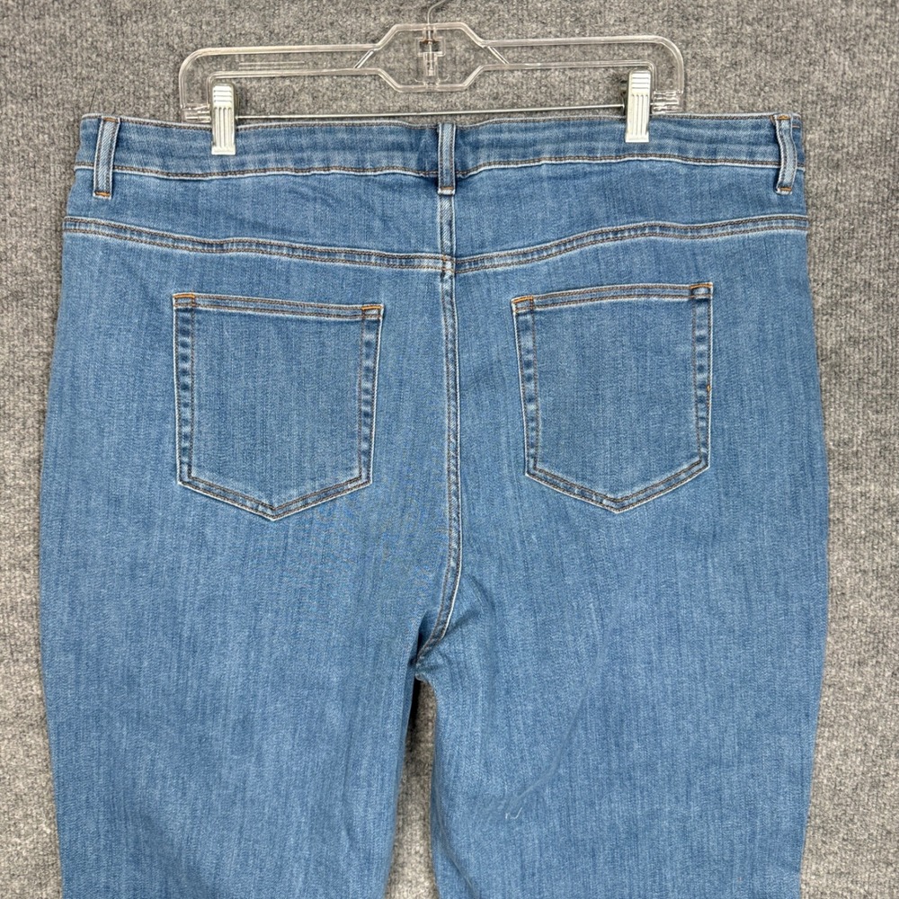 New LOGO by Lori Goldstein Plus Size 20W Tall Jeans Indigo Seamed Cropped Pocket - Picture 4 of 10